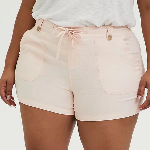 🆕Torrid Drawstring Short Short - Linen Light Pink - Picture 4 of 5